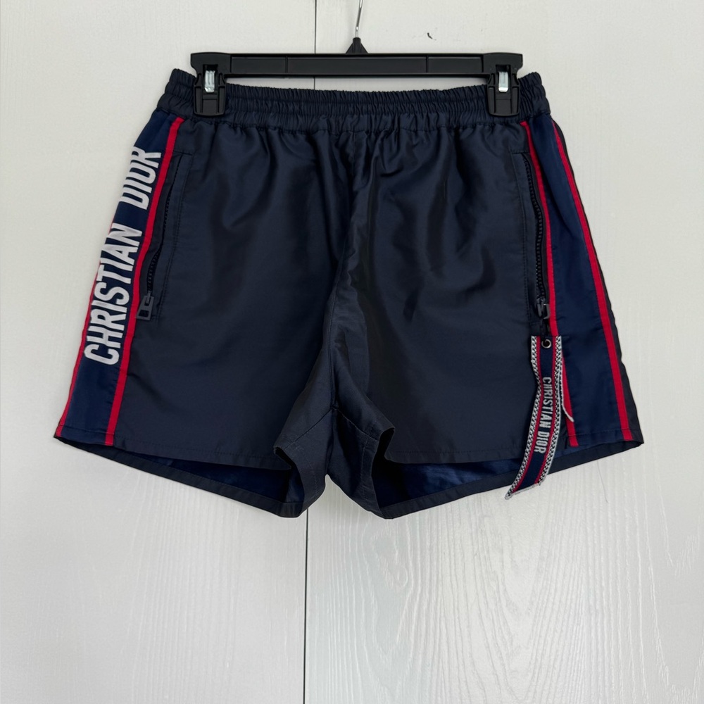Christian Dior logo web shorts with zipped 2 pockets navy Fr 40 US 4/6 fits best